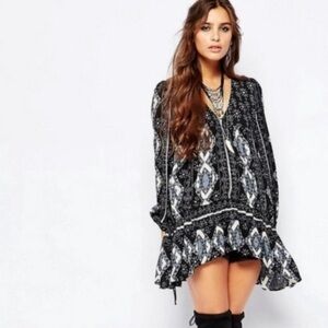 Free People | Down By The Bay Dress in Black Print
